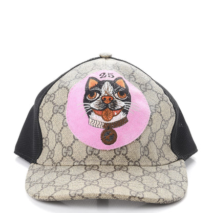 Gucci GG Supreme Monogram Bosco Patch Baseball Hat M Beige Malva 3 of 9