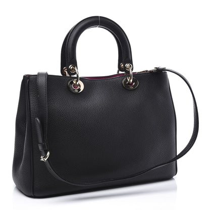 Christian Dior Bullcalf Medium Diorissimo Tote Black Rose Indien 2 of 9