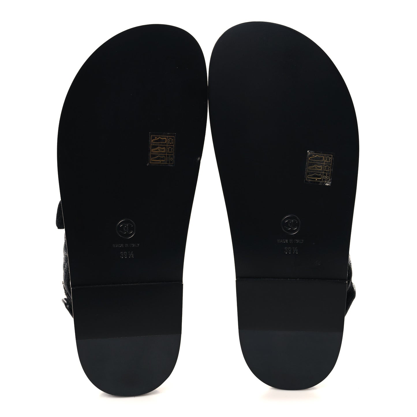 Grained Calfskin Velcro Dad Sandals 39.5 Black