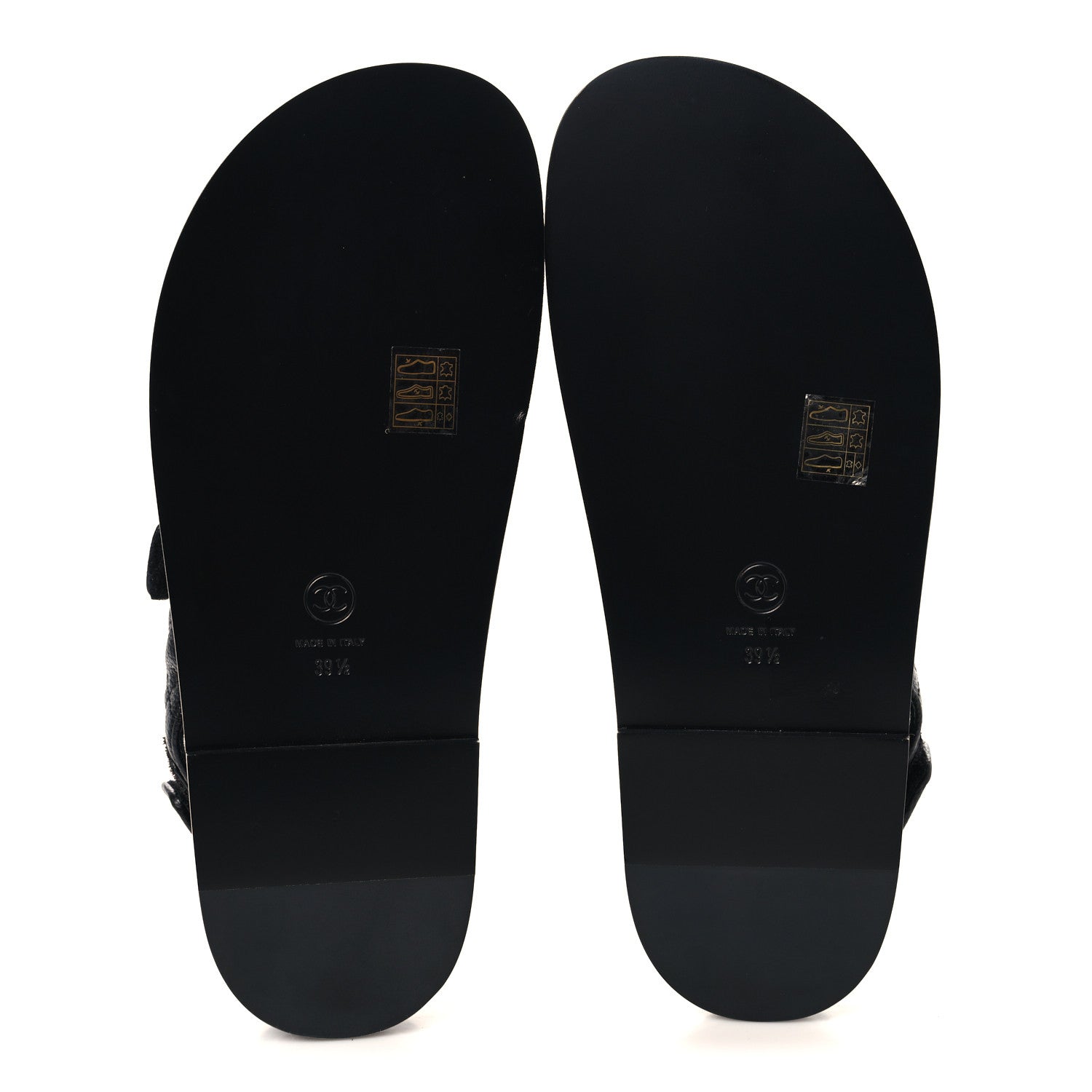 Chanel Grained Calfskin Velcro Dad Sandals 39.5 Black 6 of 10