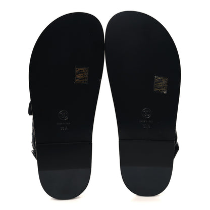 Chanel Grained Calfskin Velcro Dad Sandals 39.5 Black 6 of 10