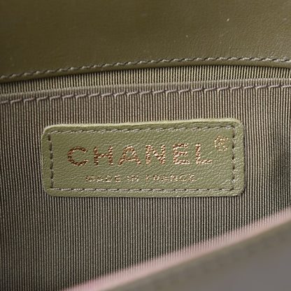 Chanel Lambskin Quilted Small Boy Flap Khaki 6 of 11