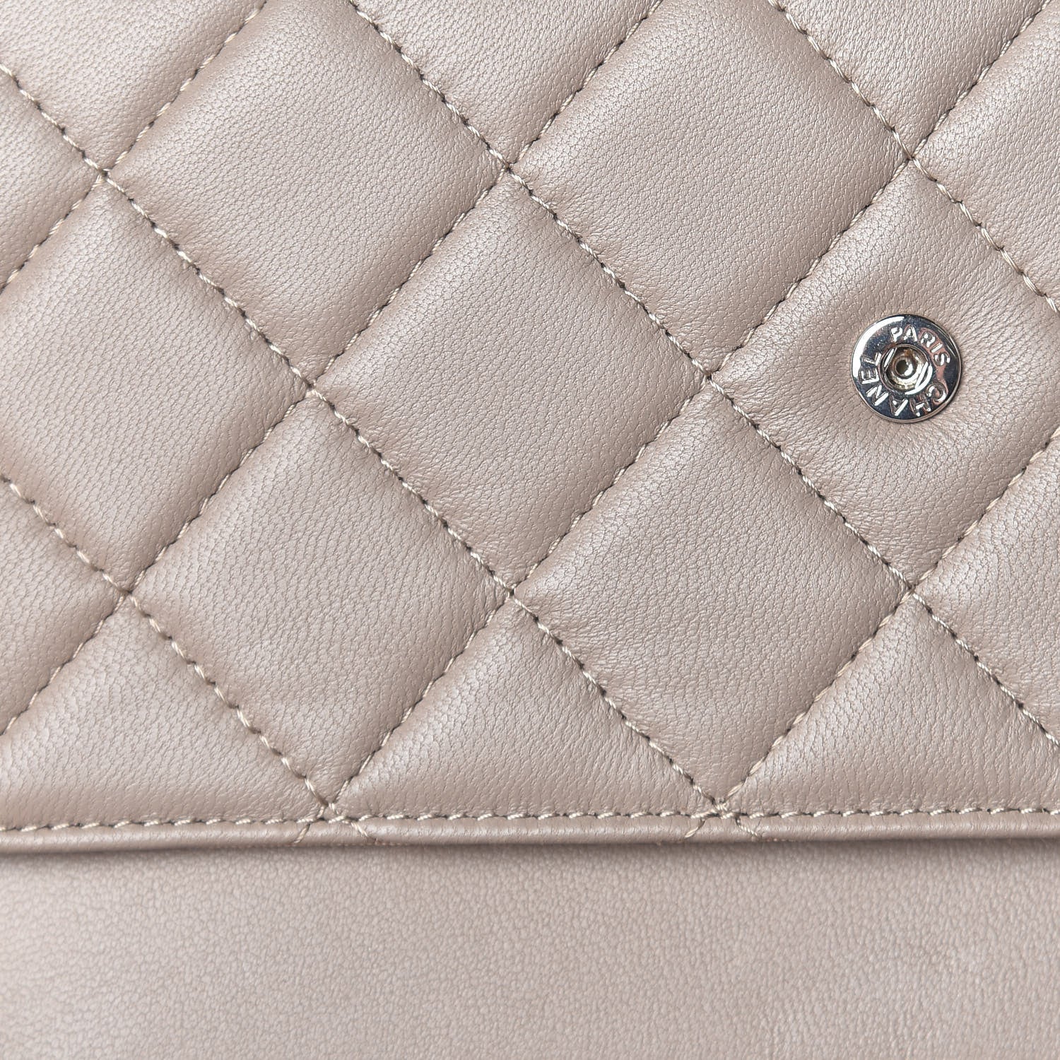 Chanel Lambskin Quilted Wallet on Chain WOC Taupe 14 of 15