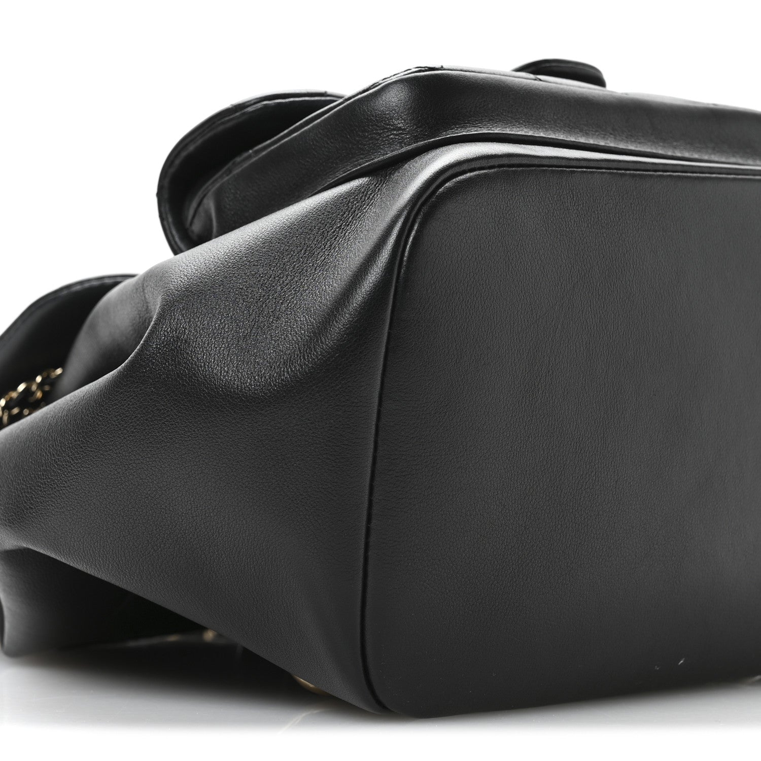 Chanel Lambskin Quilted Large Duma Drawstring Backpack Black 9 of 10