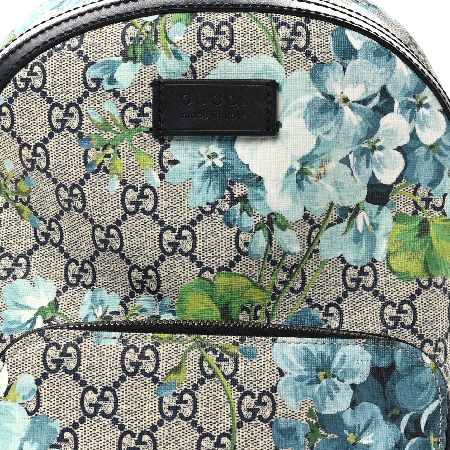 GG Supreme Monogram Blooms Small Day Backpack Blue