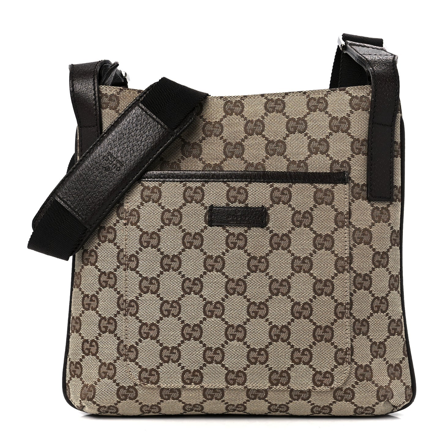 Monogram Flat Messenger Bag Dark Brown