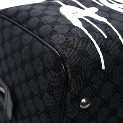 Gucci X BALENCIAGA BB Monogram Web Graffiti Medium Ophidia Carry-On Duffle Bag Black 8 of 11