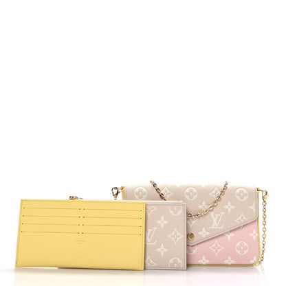 Louis Vuitton Empreinte Spring in the City Felicie Pochette Chain Wallet Pink Beige Yellow 3 of 9