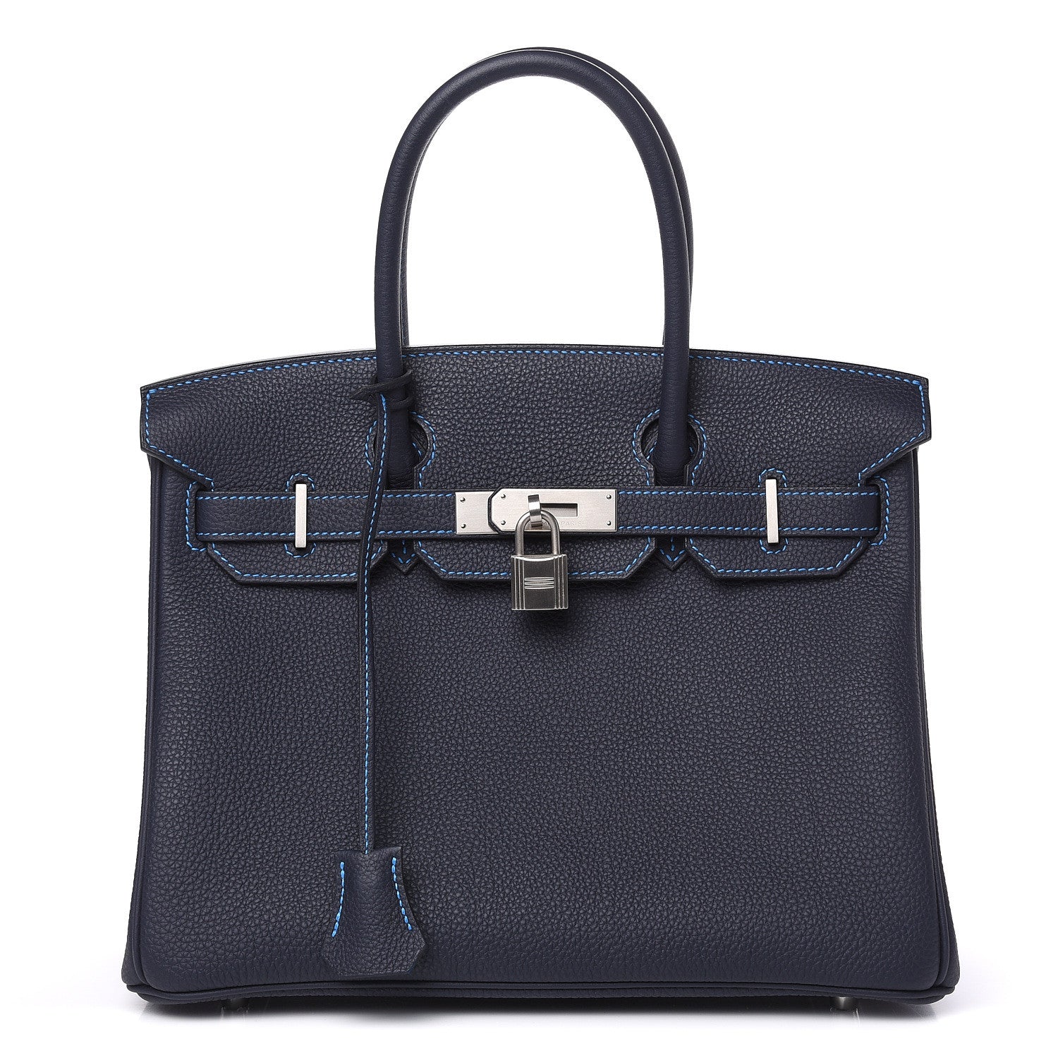 Hermes Togo Horseshoe Birkin 30 Bleu Nuit Bleu Hydra 1 of 30
