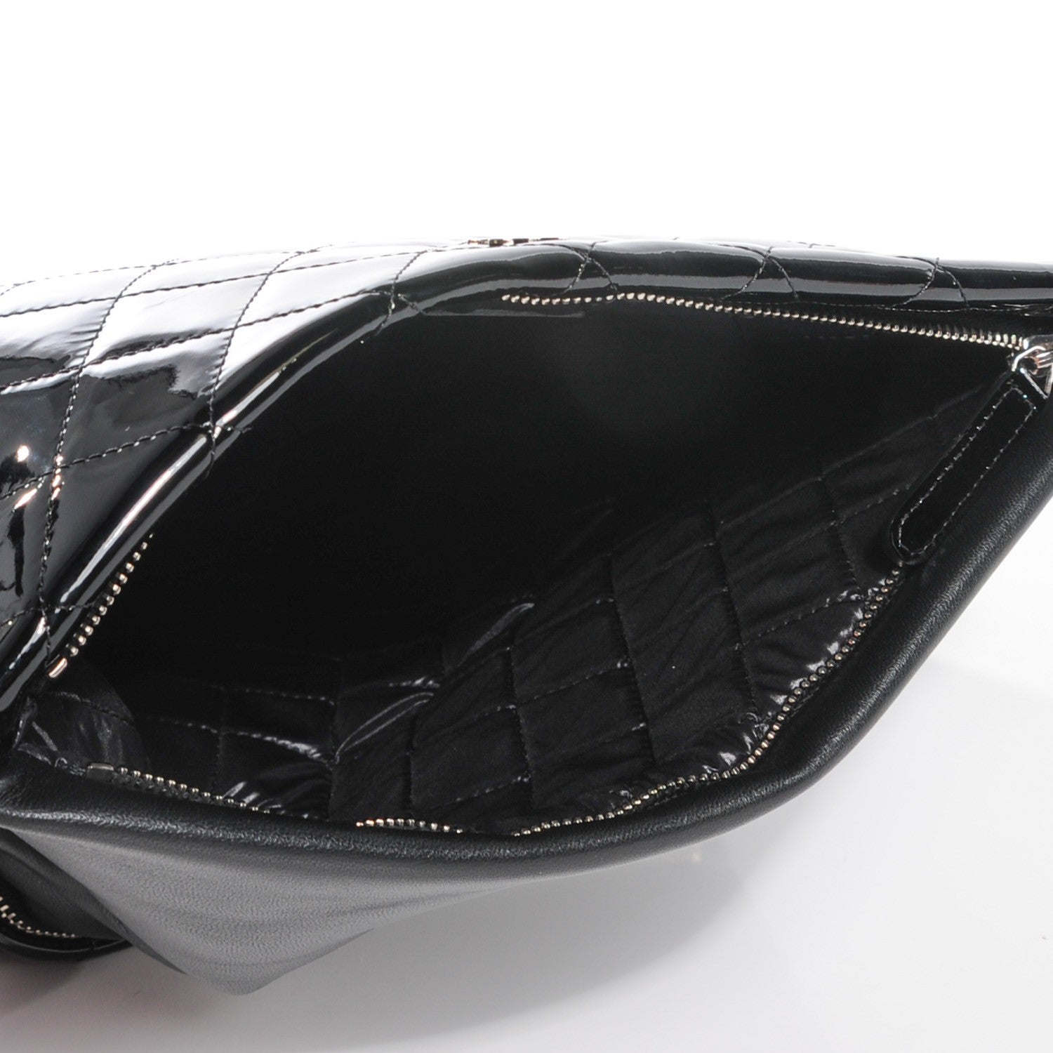 Chanel Patent Calfskin Quilted Beauty CC Clutch Black 5 of 7