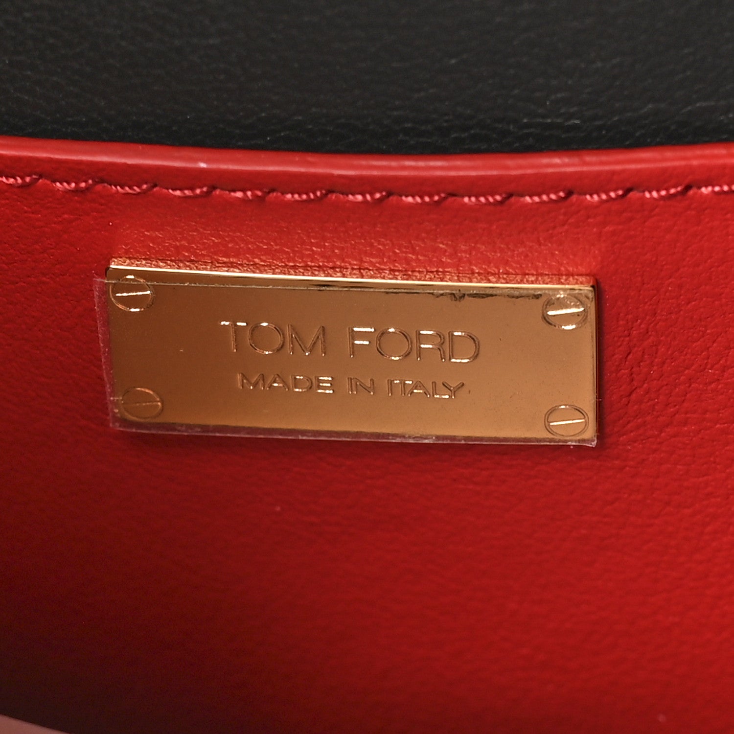 Tom Ford Calfskin Cosmo T Lock Chain Bag Red 6 of 9