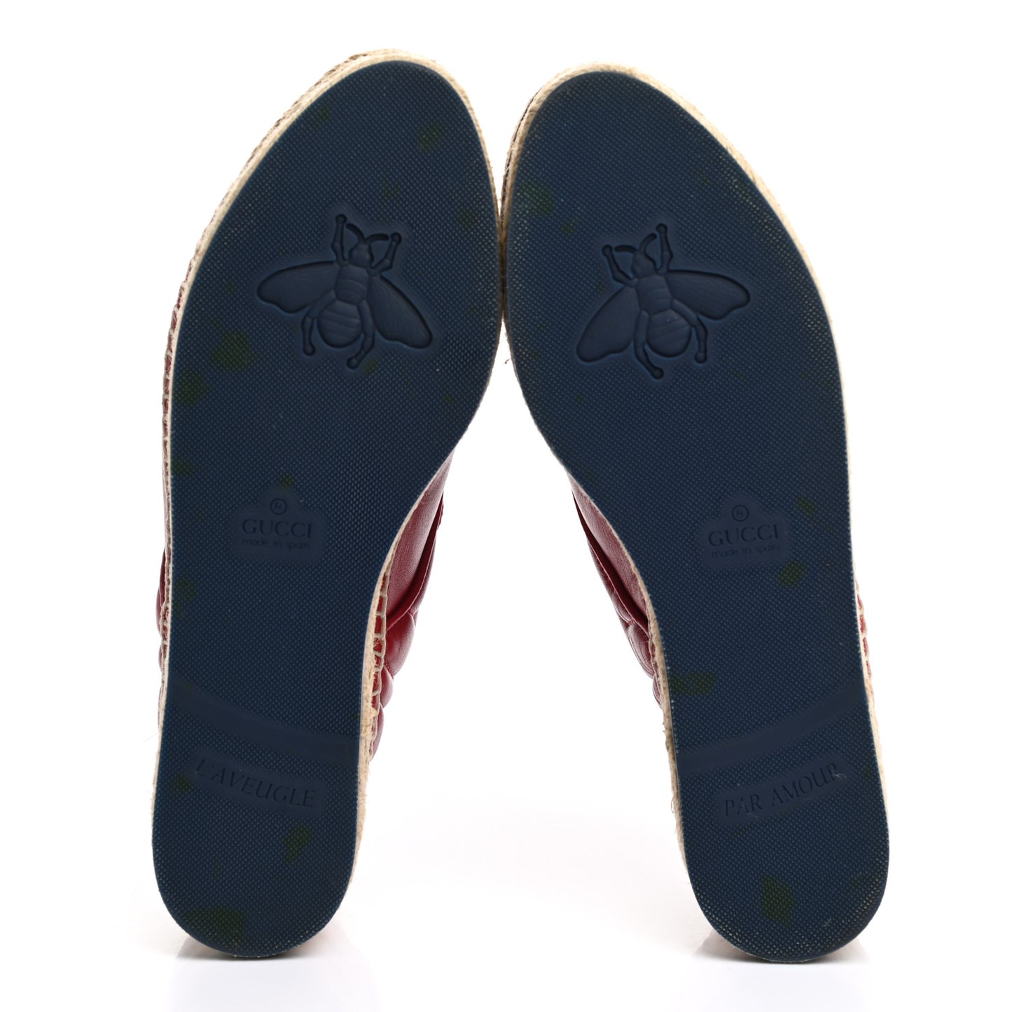 Nappa Matelasse GG Pilar Flatform Lace-Up Espadrilles 37 Hibiscus Red
