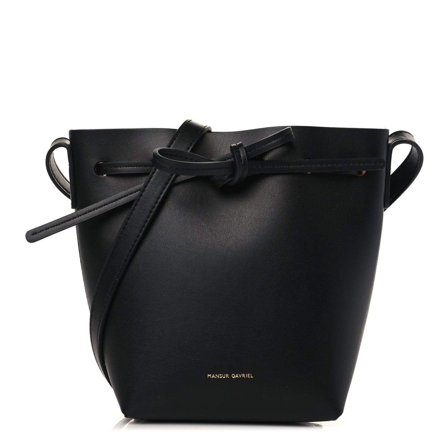 Vegetable Tanned Calfskin Mini Mini Bucket Bag Black Ballerina