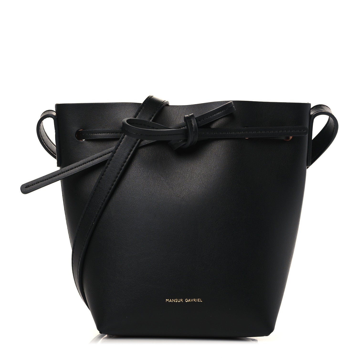 Mansur Gavriel Vegetable Tanned Calfskin Mini Mini Bucket Bag Black Ballerina 1 of 9