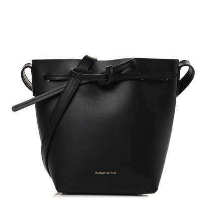 Mansur Gavriel Vegetable Tanned Calfskin Mini Mini Bucket Bag Black Ballerina 1 of 9