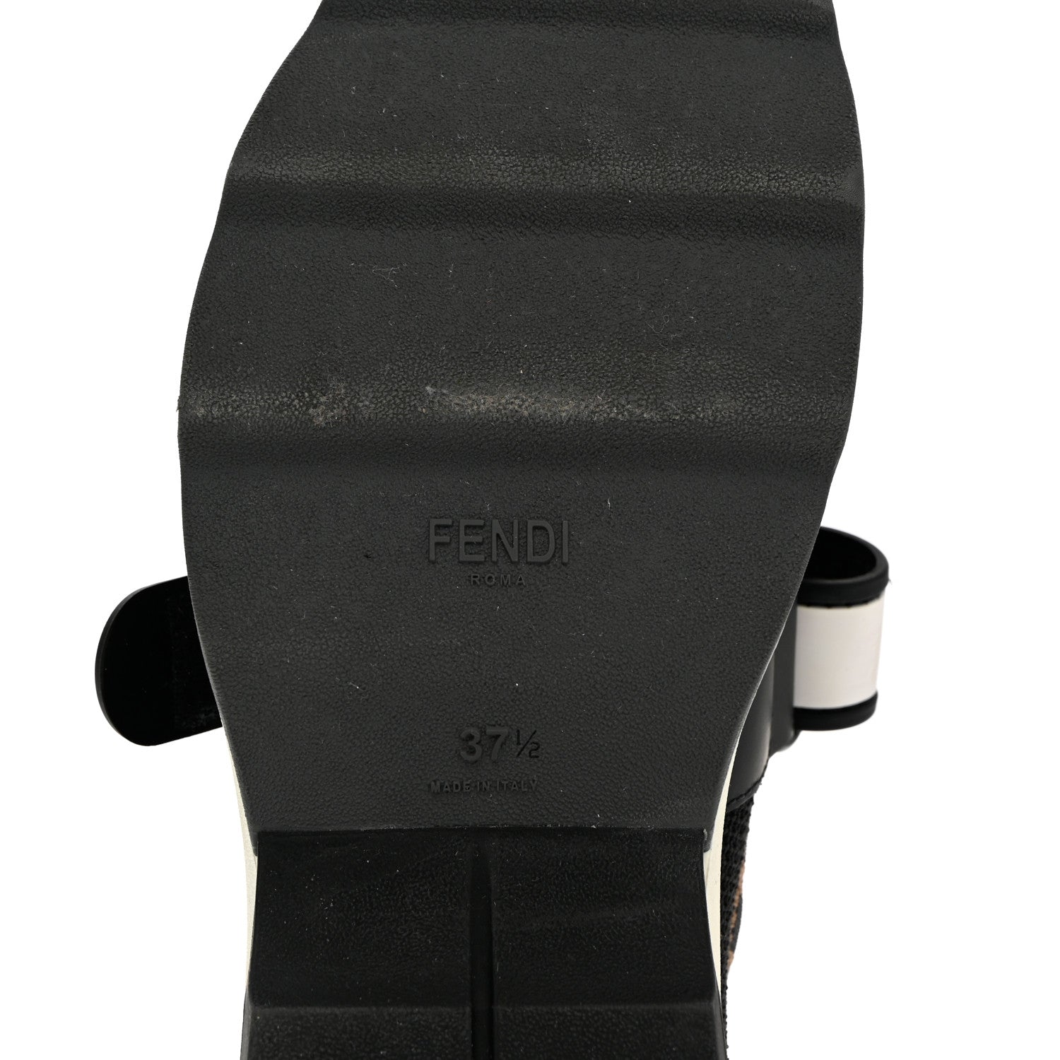 Fendi Stretch Yarn FF Stiff Band Rockoko Sneakers 37.5 Black White Tobacco 7 of 19