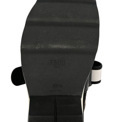 Fendi Stretch Yarn FF Stiff Band Rockoko Sneakers 37.5 Black White Tobacco 7 of 19