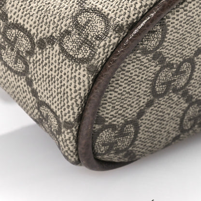 Gucci GG Supreme Monogram Textured Dollar Calfskin Web Ophidia Belt Bag 110 44 Beige Ebony New Acero 9 of 10