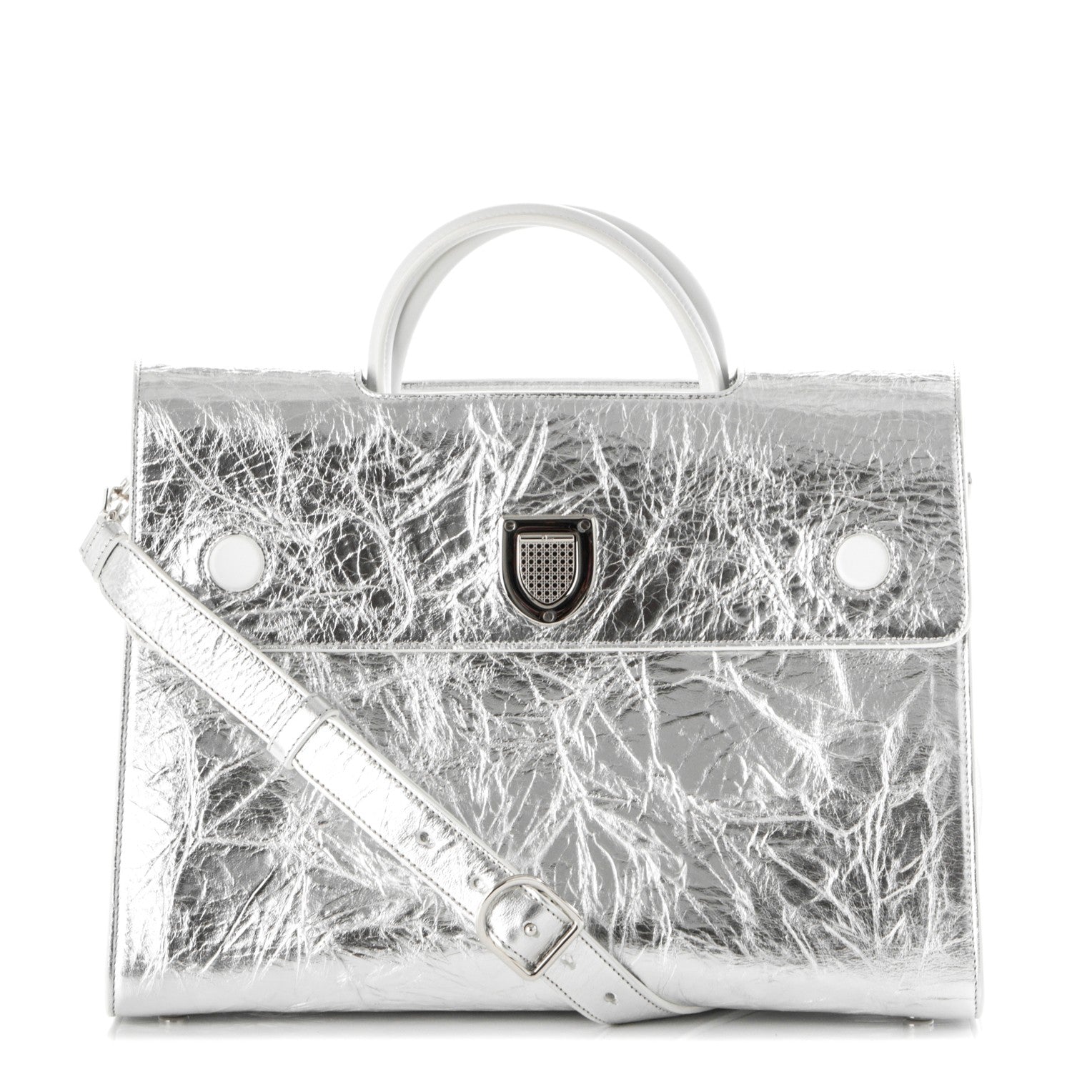 Christian Dior Metallic Calfskin Large Diorever Flap Silver 1 of 6
