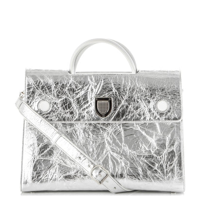 Christian Dior Metallic Calfskin Large Diorever Flap Silver 1 of 6