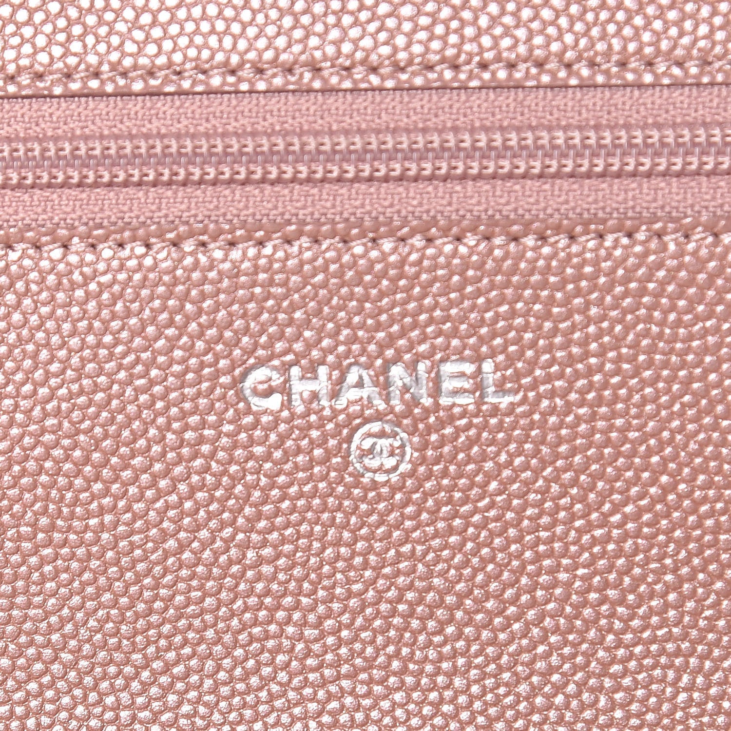 Chanel Metallic Caviar Chevron Quilted Vintage Mademoiselle Wallet On Chain WOC Pink 6 of 11