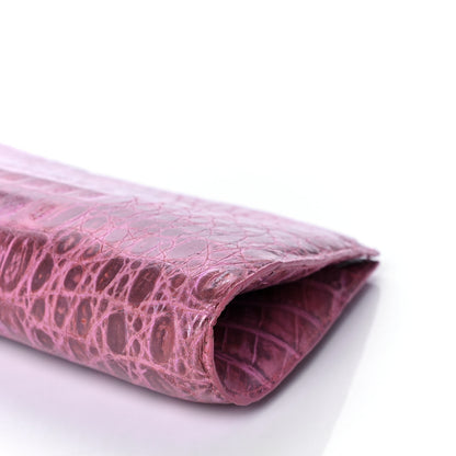 Nancy Gonzalez Metallic Crocodile Clutch Pink 9 of 9
