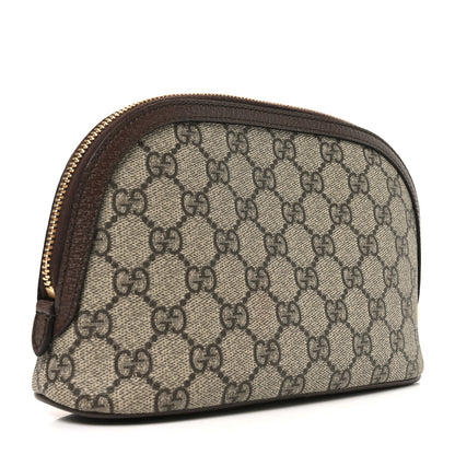 Gucci GG Supreme Monogram Textured Calfskin Web Large Ophidia Cosmetic Case Beige Ebony New Acero 3 of 10