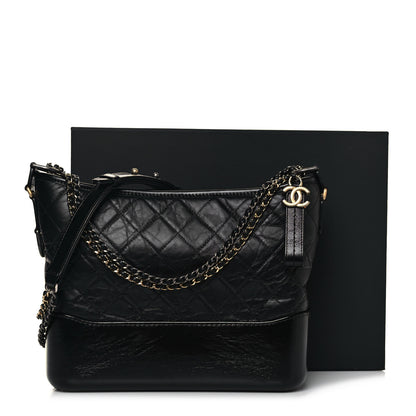 Chanel Aged Calfskin Quilted Medium Gabrielle Hobo Black 13 of 13