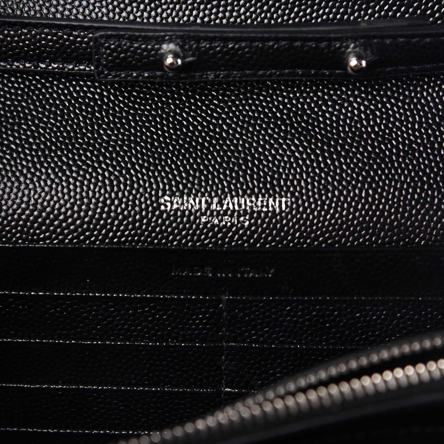 Grain De Poudre Matelasse Chevron Monogram Chain Wallet Black
