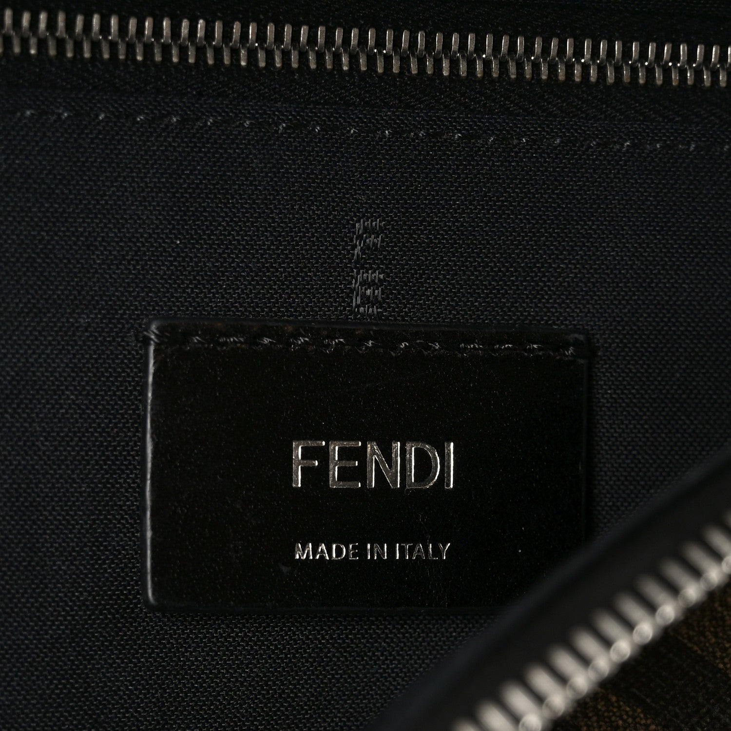 Fendi Glazed Fabric Vitello Liberty FF 1974 Diagonal Belt Bag Tobacco Moresco Black 5 of 8