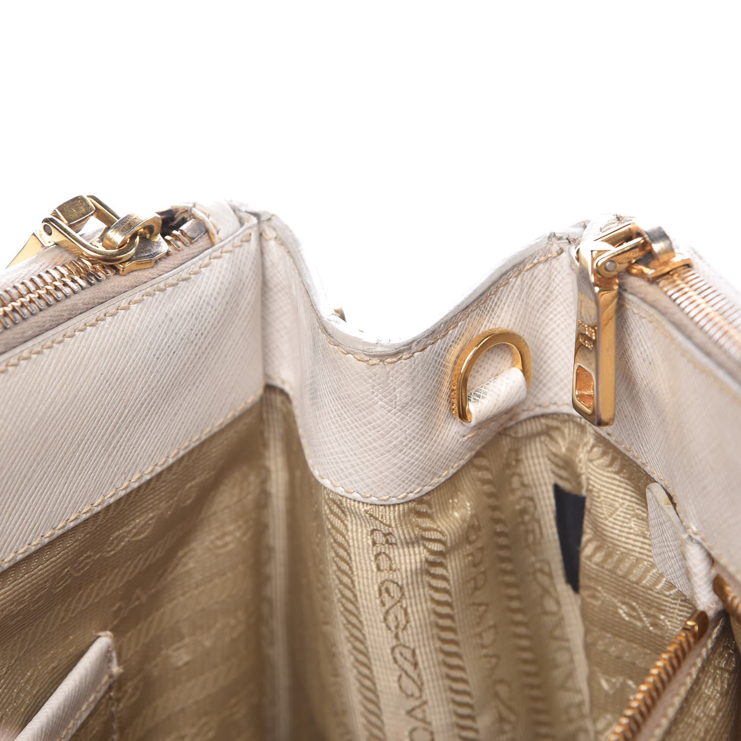Prada Saffiano Medium Galleria Double Zip Tote Talco 8 of 20