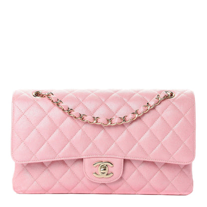 Chanel Iridescent Caviar Quilted Medium Double Flap Rose Pink 1 of 12