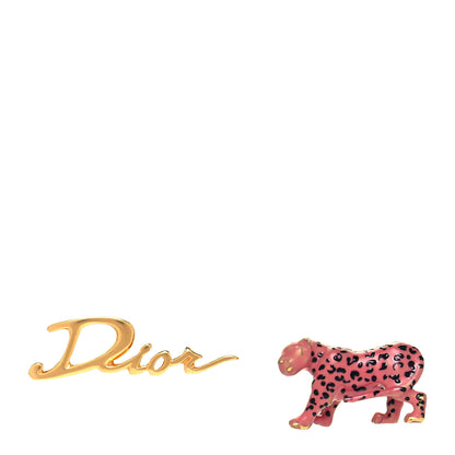 Christian Dior Leopard Logo Pin Set Gold 1 of 5