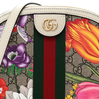 Gucci GG Supreme Monogram Flora Web GG Small Ophidia Dome Shoulder Bag White 8 of 10