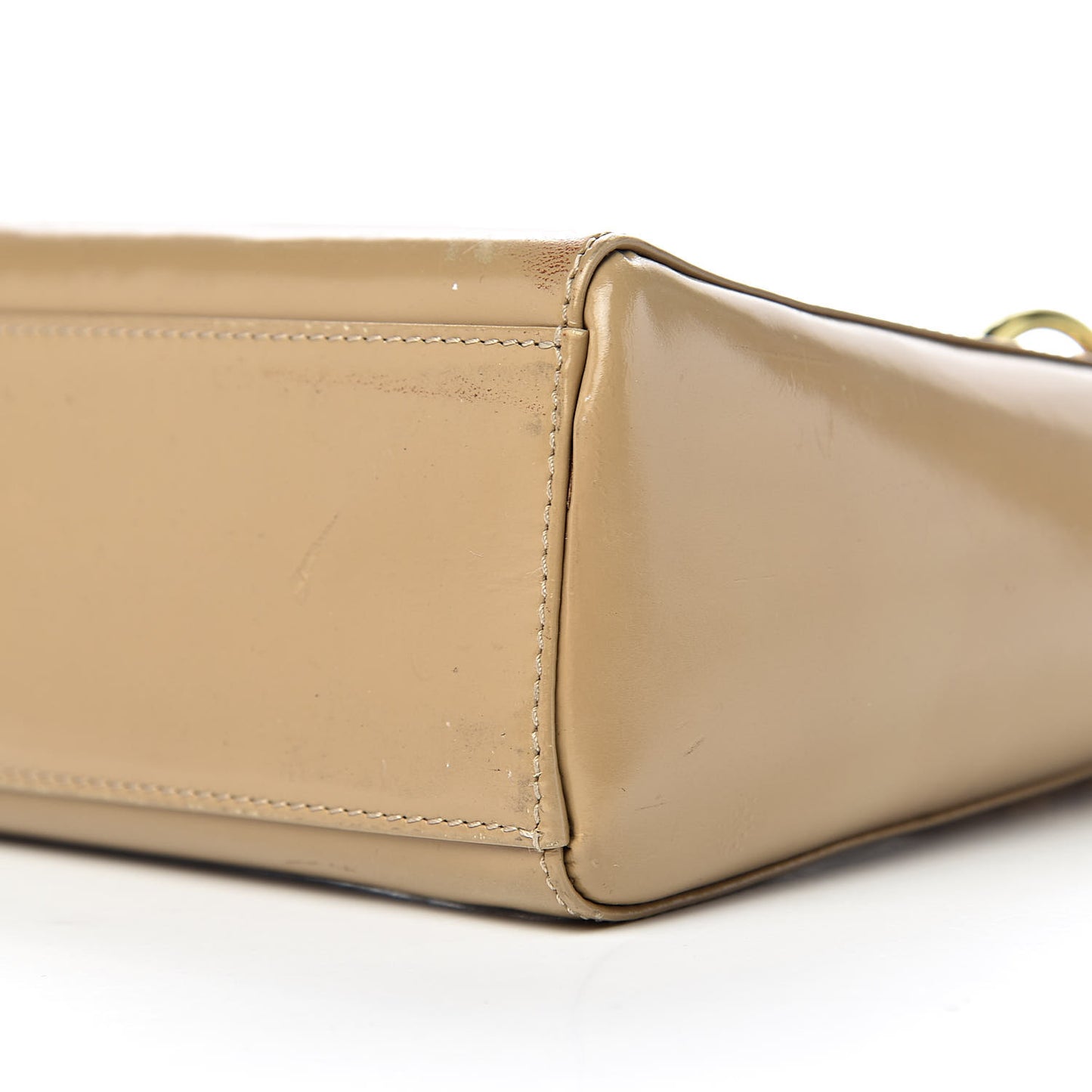 Patent Mini Lady Dior Beige