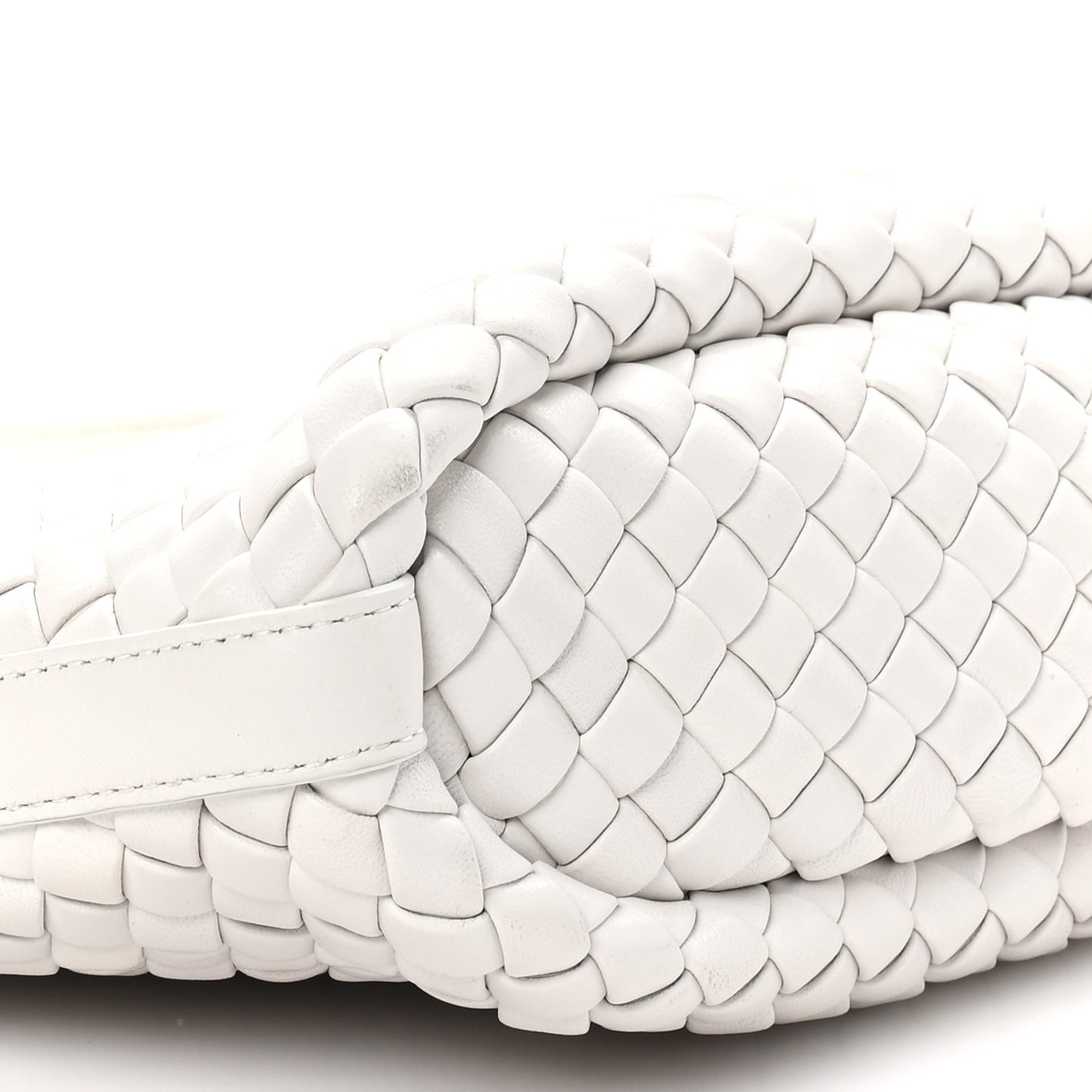 Nappa Intrecciato Knot Shoulder Bag White