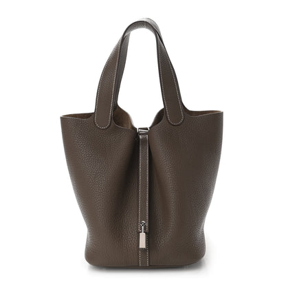 Hermes Taurillon Clemence Picotin Lock 22 MM Etoupe 1 of 11