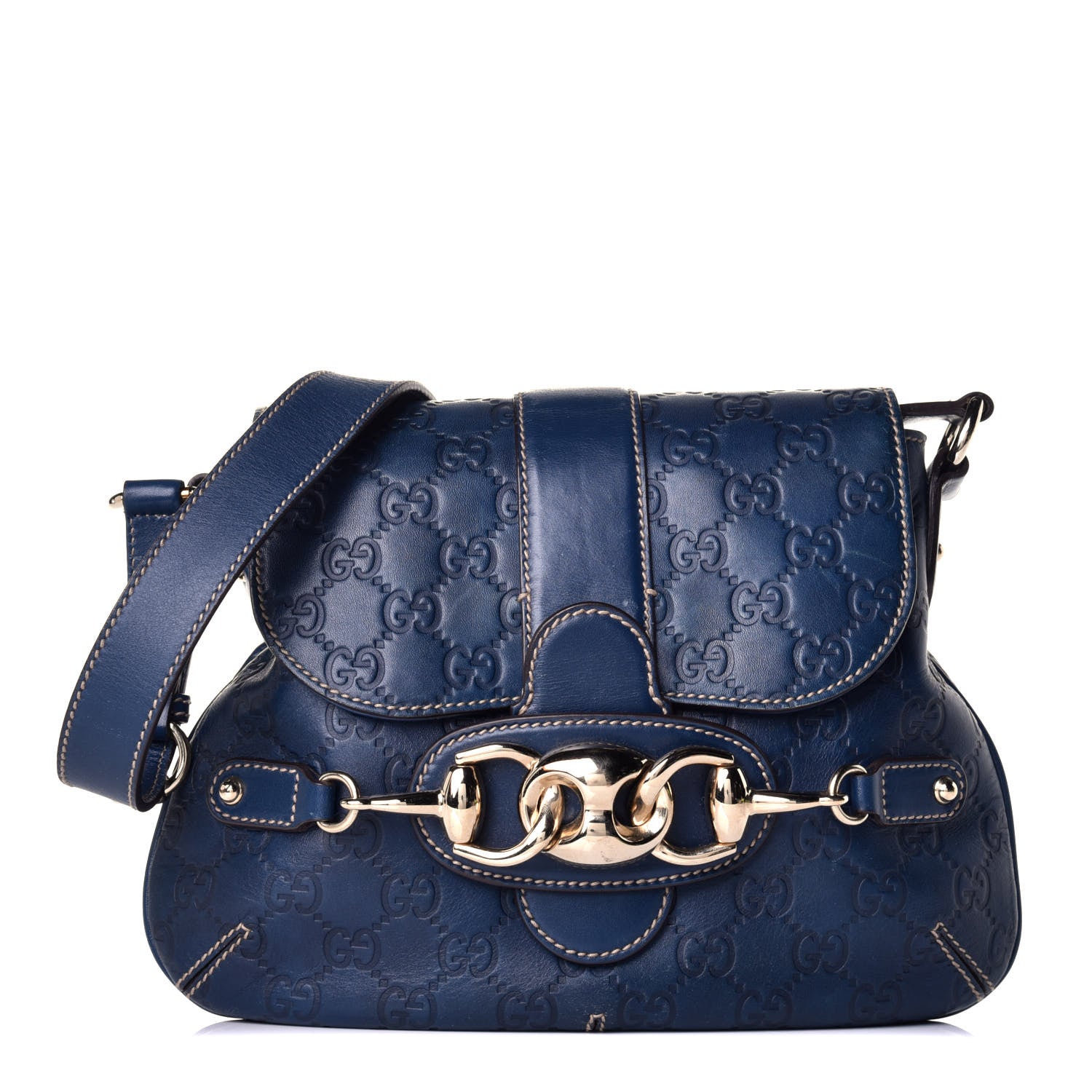 Gucci Guccissima Wave Flap Bag Blue 1 of 10