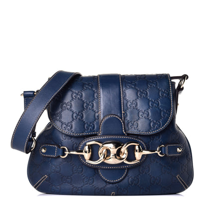 Gucci Guccissima Wave Flap Bag Blue 1 of 10