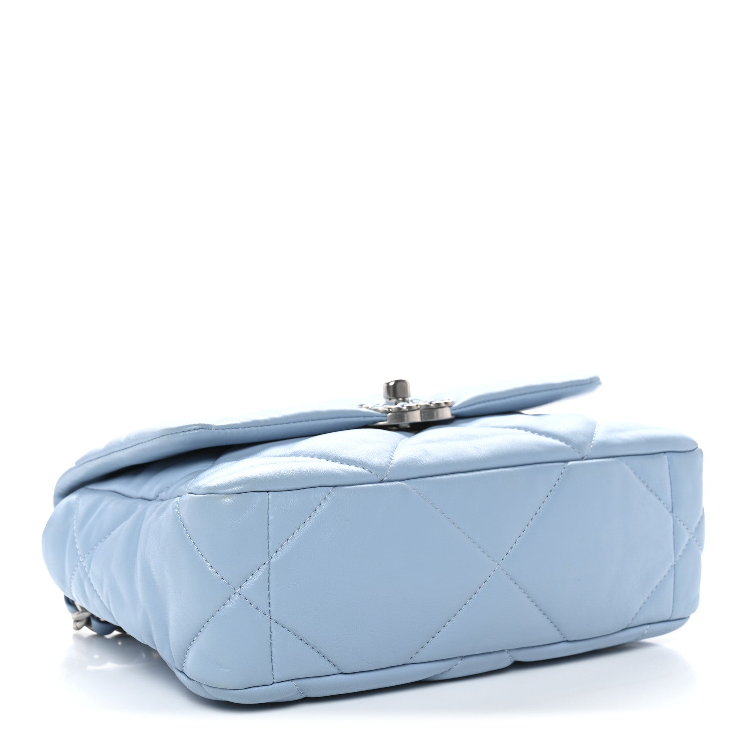 Chanel Lambskin Quilted Medium Chanel 19 Flap Light Blue 4 of 12