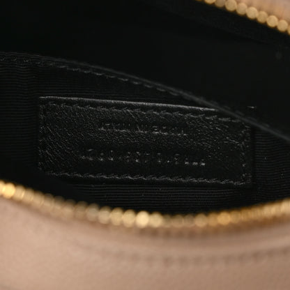 Saint Laurent Grain De Poudre Matelasse Chevron Quilted Round Vinyle Camera Bag Dark Beige 7 of 9