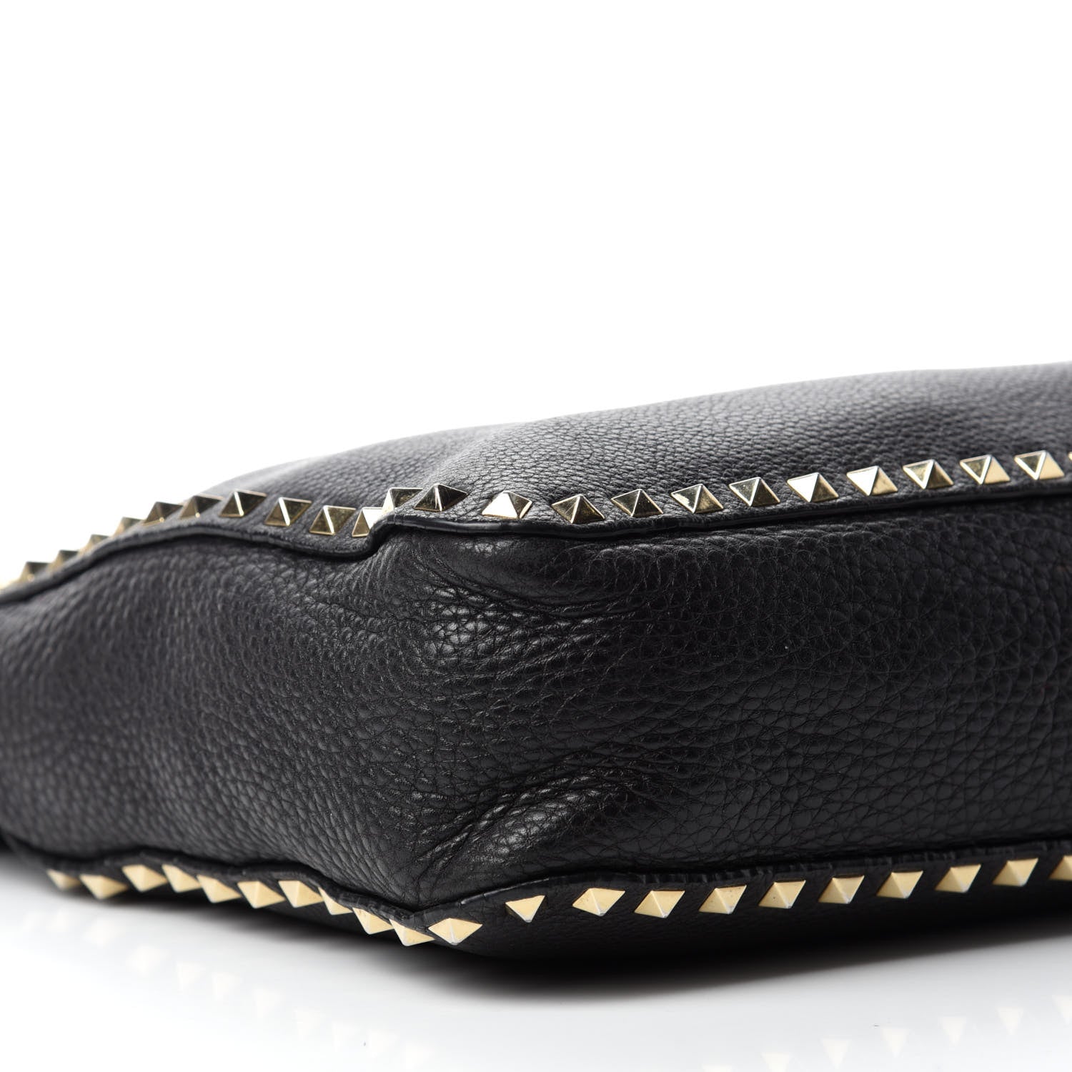 Valentino Garavani Pebbled Calfskin Large Rockstud Flip-Lock Messenger Bag Black 6 of 12