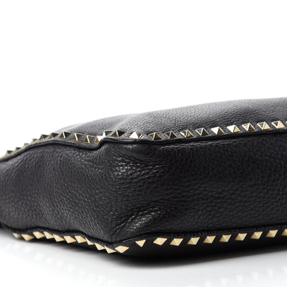 Valentino Garavani Pebbled Calfskin Large Rockstud Flip-Lock Messenger Bag Black 6 of 12