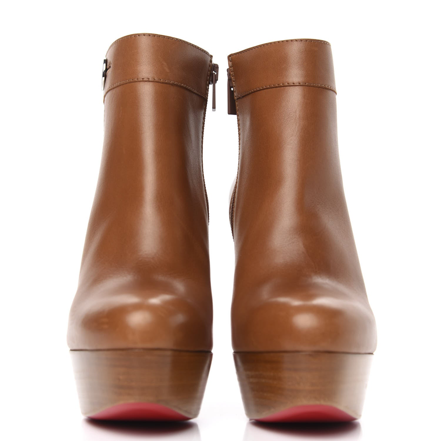 Christian Louboutin Calfskin Janis Alta 120 Booties 39 Cuoio 2 of 10