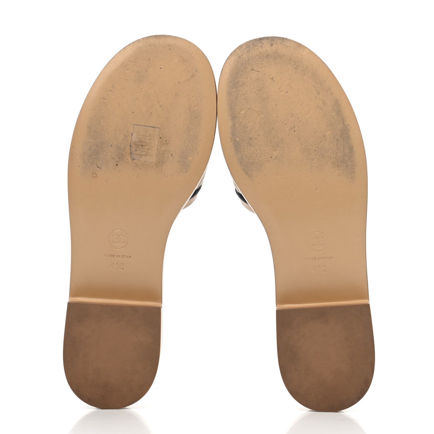 Lambskin Embroidered Logo Mules 41 Beige Black