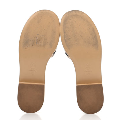 Chanel Lambskin Embroidered Logo Mules 41 Beige Black 4 of 4