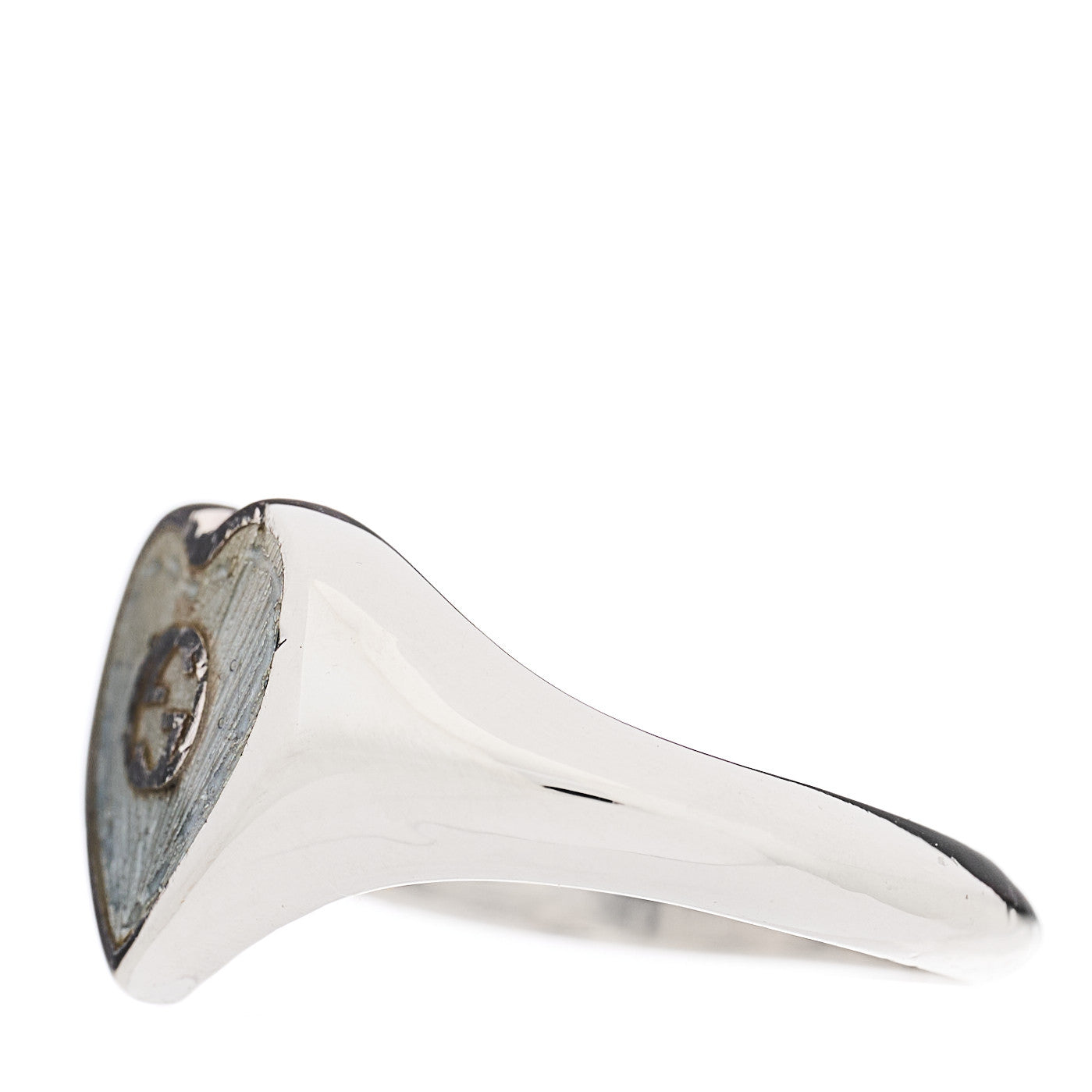 Sterling Silver Enamel GG Heart Ring 51 5.75 Blue