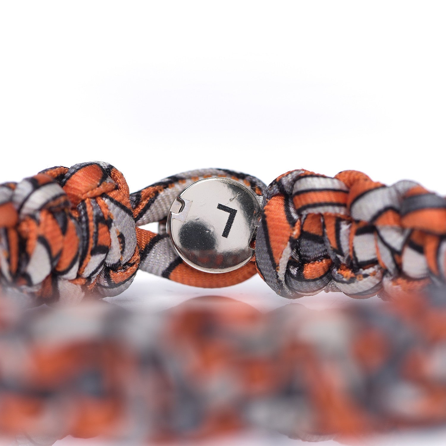 Hermes Silk Twill Kid Bracelet L Orange 3 of 5