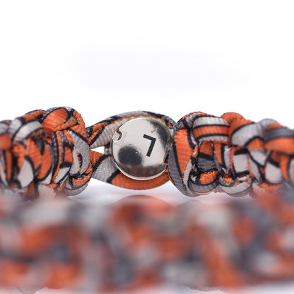 Hermes Silk Twill Kid Bracelet L Orange 3 of 5