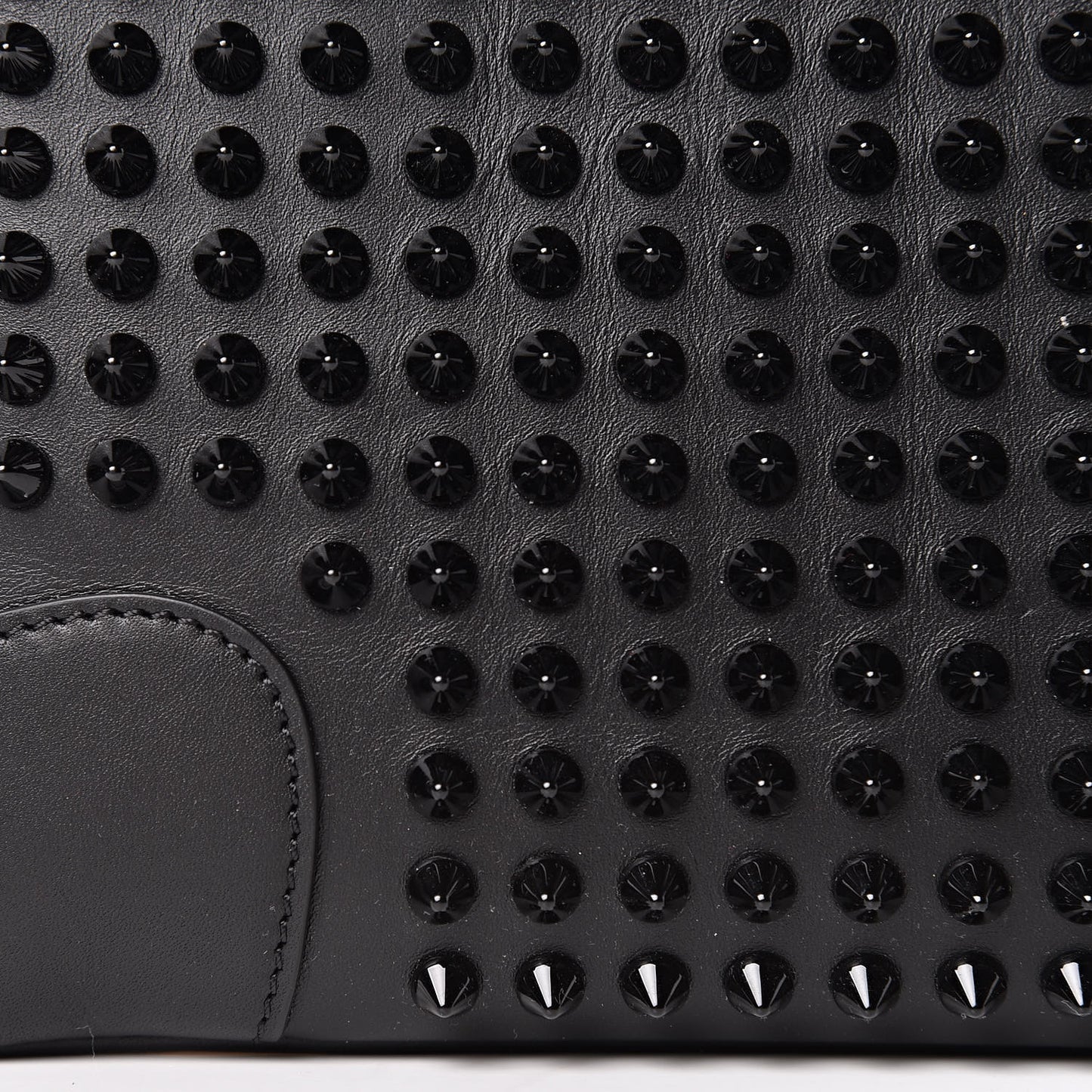 Calfskin Studded Loubiposh Clutch Black